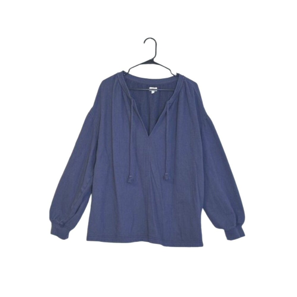 Aerie Easy Street Sweatshirt Womens Medium Oversized Cotton Textured Gauzey